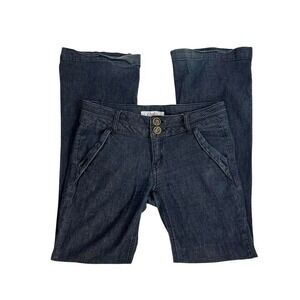 Candie's y2k vintage dark wash low rise flare jeans womens 7 grunge denim indie